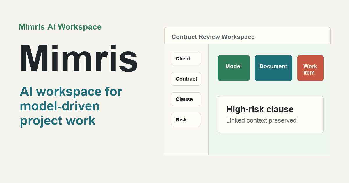 Mimris social card for model-driven project work